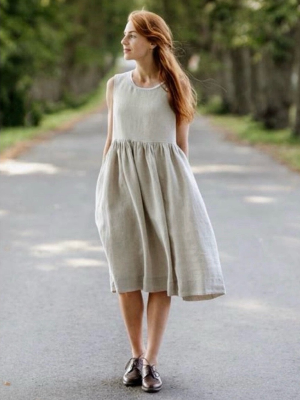 Son de Flor Sleeveless Linen Smock Dress- Size XS